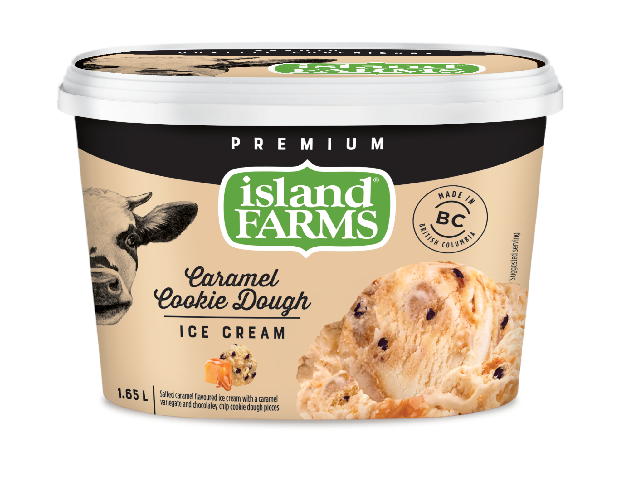 Premium Caramel Cookie Dough Ice Cream Island Farms